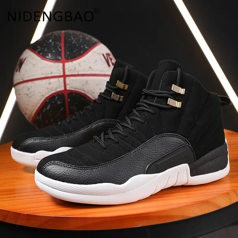 Cool Men's Sneakers High Top Basketball Shoes Breathable Cushioning Retro Male Running Sports Shoes Big Size 46 47 Footwear