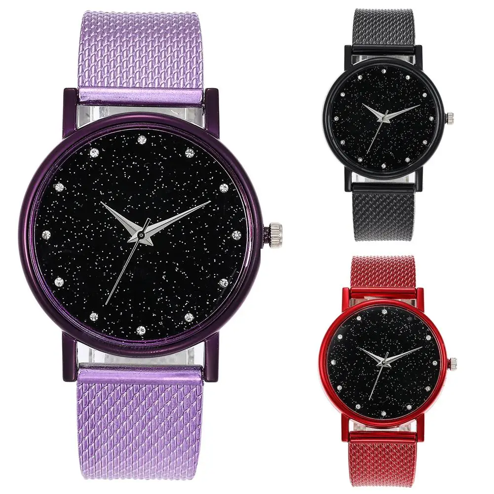 

Starry Sky Series Unisex Mesh Strap Round Dial Analog Quartz Wrist Watch Gift