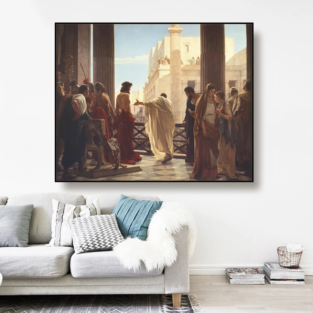 Картина маслом на холсте Ecce Homo (1880)》 постер Антонио цисери Настенный декор
