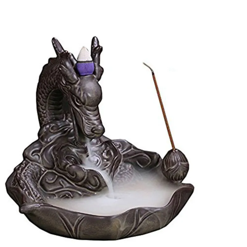 Фот челнока обратного Ладан горелки Дракон Керамика украшения для домашнего