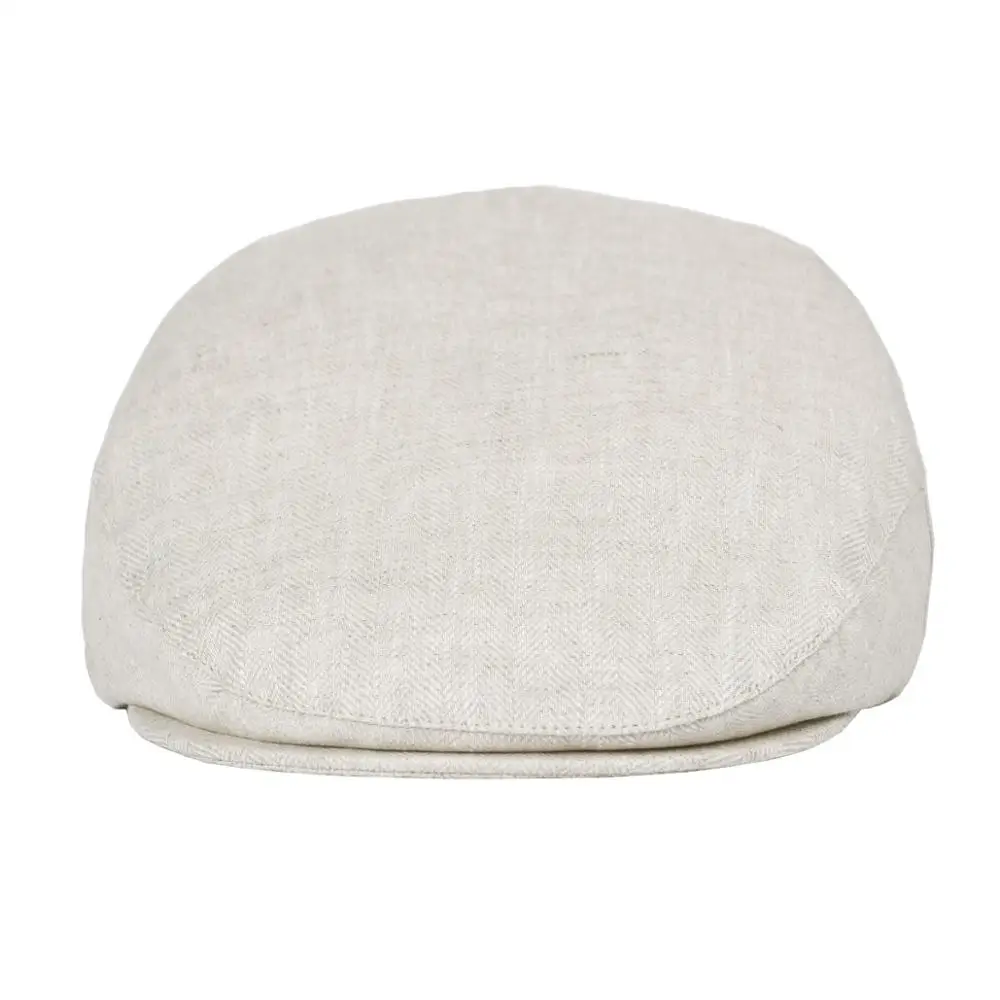 Плоская кепка BOTVELA для мужчин и женщин льняная газетчика с узором елочка легкая