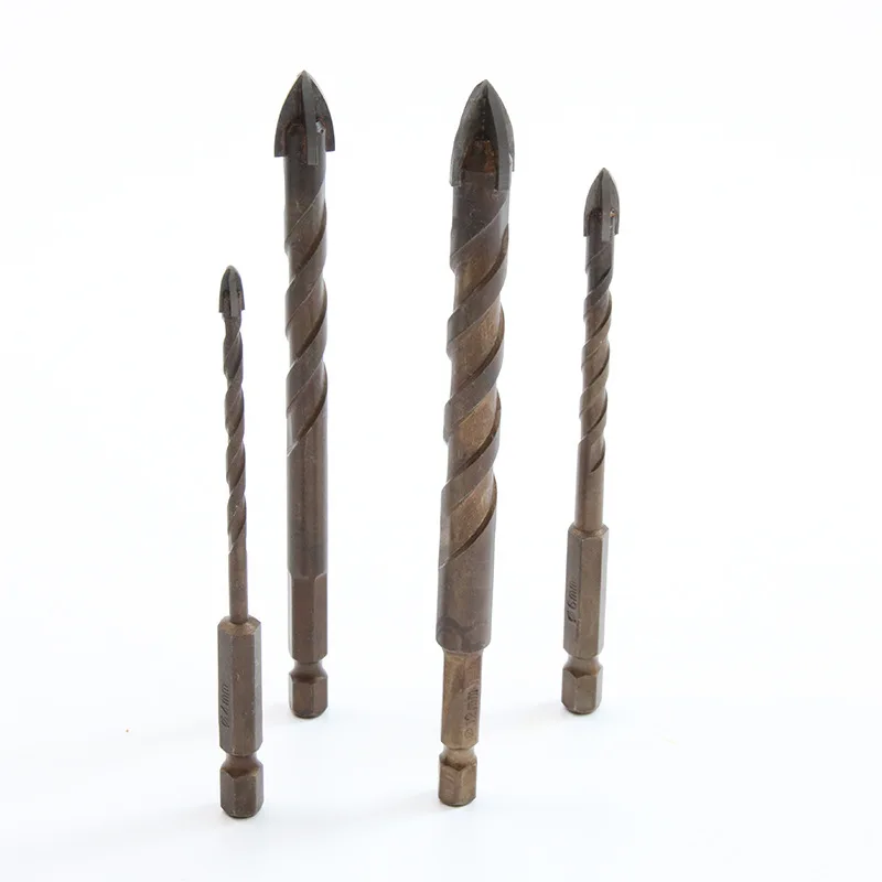JUSTINLAU Triangle Drill Bits Set for Glass, Ceramic, Concrete, Alloy - Sizes 3mm to 12mm, Hex Handle Hole Opener image 4