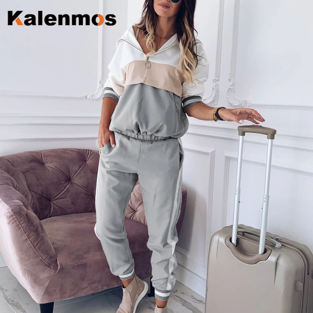 

Tracksuit Women Autumn Lounge Wear Jogging Femme Two Piece Pants Set Chandal Moda Mujer Deportivo Plus Size Roupas Streetwear