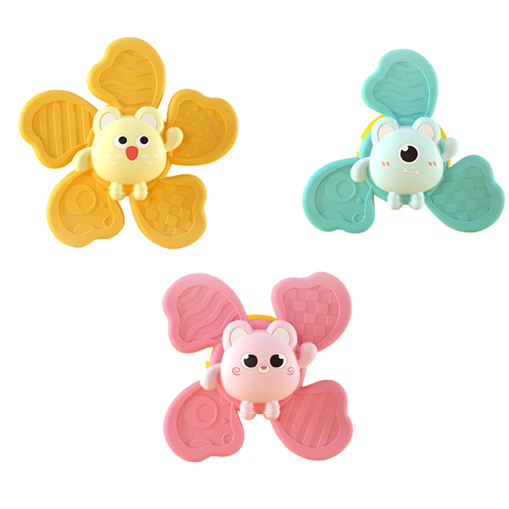 

3x Cartoon Fidget Spinner Kids Toys ABS Colorful Flower Gyro Toy Relief Stress Educational Fingertip Toys for Kids Adults Gift