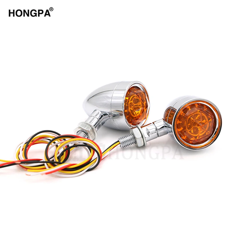 Хром мотоциклов поворотник пуля светильник s янтарь алмаз объектив светодиодный