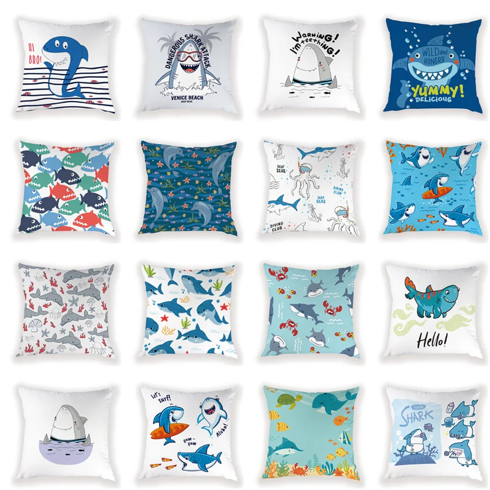 Narwhal Coussin чехол для подушки скандинавский океан компас с акулой сиденья лодки