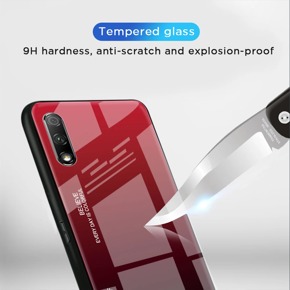 Градиентное зеркальное стекло чехол для Huawei Mate 30 P30 Pro Lite P20 Y5 Y6 Y7 Y9 Prime 2019 Honor 8X 9X 20