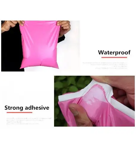 

Deep Pink Poly Mailing Adhesive Envelope Bags Bolsa Gift Packaging Bags Plastic Mailer Pink Garment/Boxes Post Bags