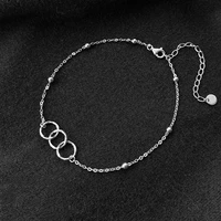 original design circle anklet 925 sterling silver womens simple fashion diy fine jewelry valentines day gifts free shipping hot