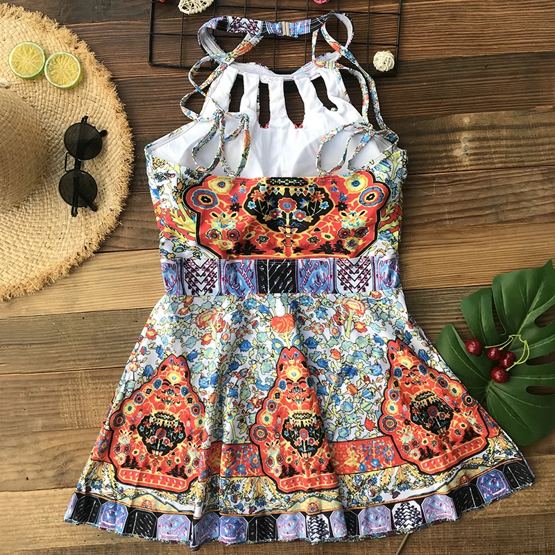 Танкини большого размера комплект из двух предметов купальник с принтом maillot de bain