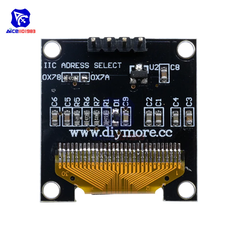 Модуль ЖК дисплея diymore 0 96 дюйма 12864 SSD1306 OLED I2C IIC последовательный с штифтом для Arduino