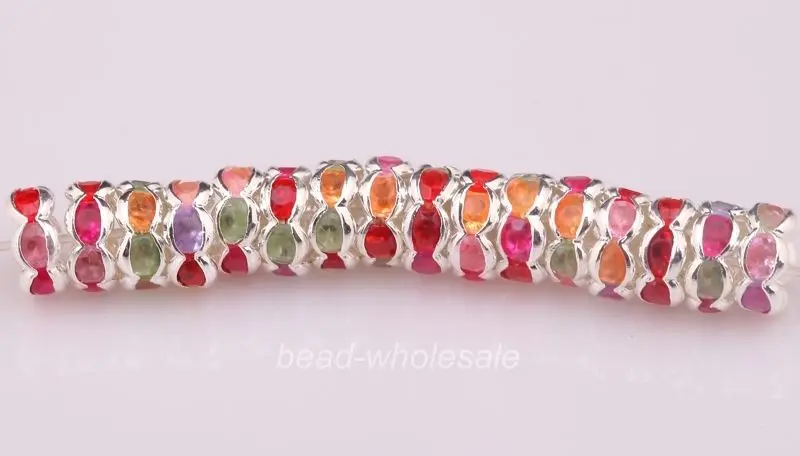 100 шт 6 мм цвет серебро бусинки Rondelle, Стразы ab crystal Бусины для самостоятельного изготовления ювелирных изделий бусины-разделители подвеска браслет Цепочки и Ожерелья Выводы - Цвет: Milticolor