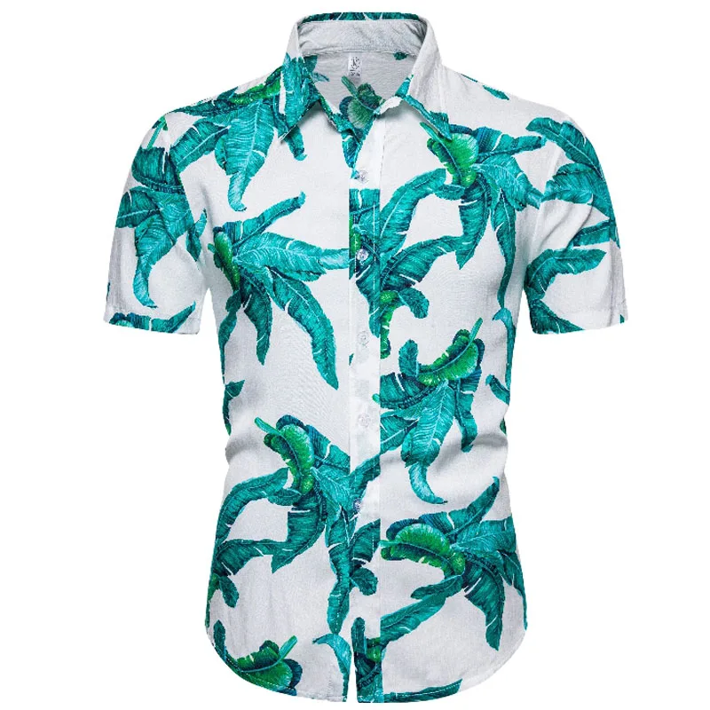 

Summer Hawaiian Shirt Men 2020 Brand New Cotton Mens Dress Shirts Casual Slim Fit Beach Shirts Chemise Homme camisa masculina