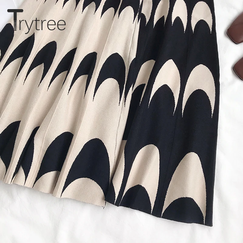 Осенне-зимняя женская повседневная юбка Trytree 2020 трикотажные юбки с