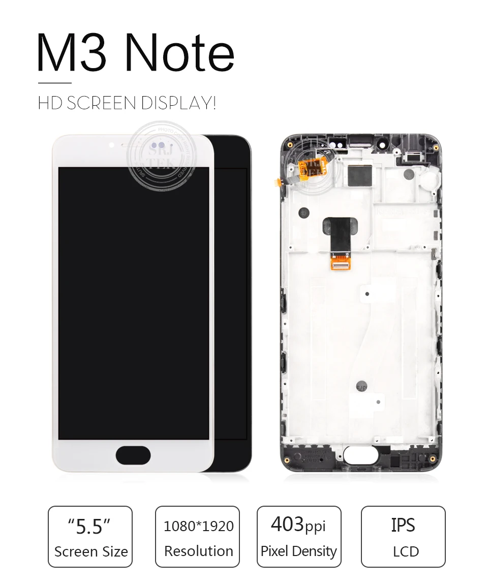Srjtek для Meizu M3 Note L681H ЖК-панель сенсорный экран дигитайзер Сенсорное стекло полная сборка с рамкой для Meizu M3 Note дисплей