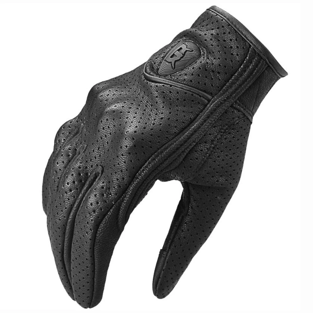 

GHOST RACING Motorcycle Gloves Breathable Leather Guantes Moto Men Motocross Gloves Touch Screen Luvas Da Motocicleta Black