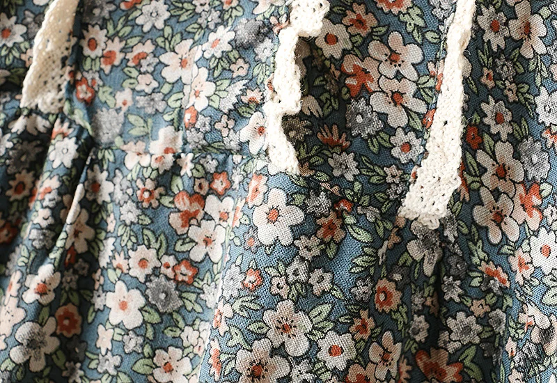 Винтажное платье из хлопка и льна с цветочным принтом большой размер | Женская