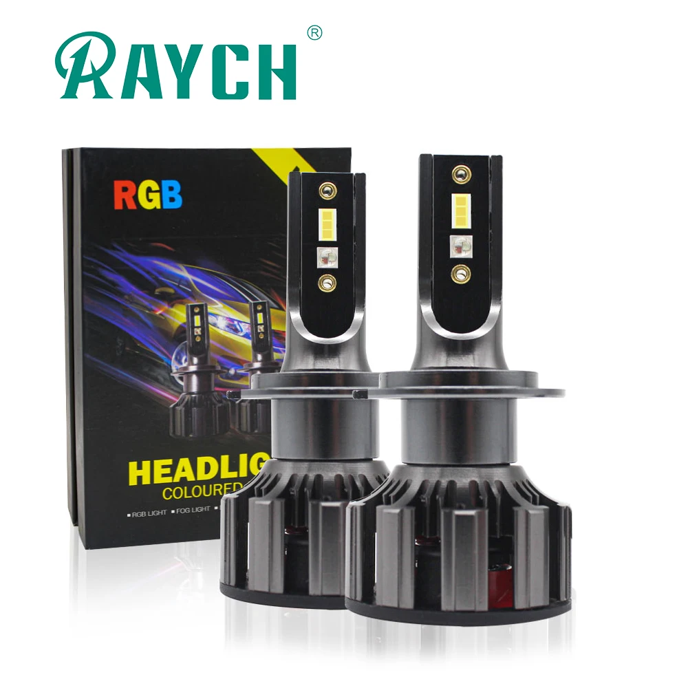 

Raych LED Headlight Car Kit Musical RGB Color Changing LED Car Bulb 5202 880/881/H27 9004 HB3 9005 HB4 9006 9012HIR2 LED H7