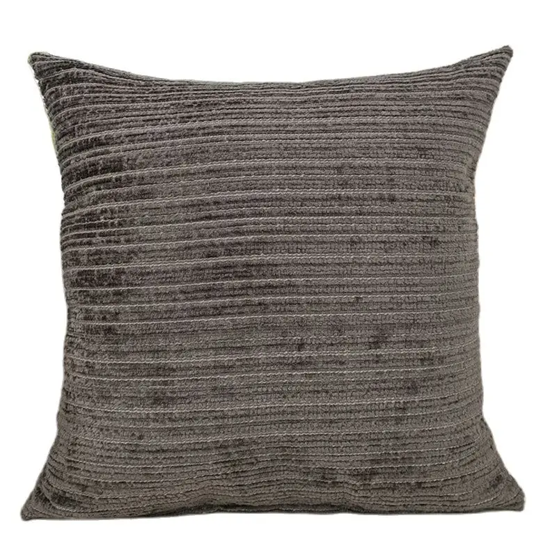 

OEM Decorative Classical Chenille Stripes Cushion Cover Sofa Jacquard Throw Pillow Case from Factory