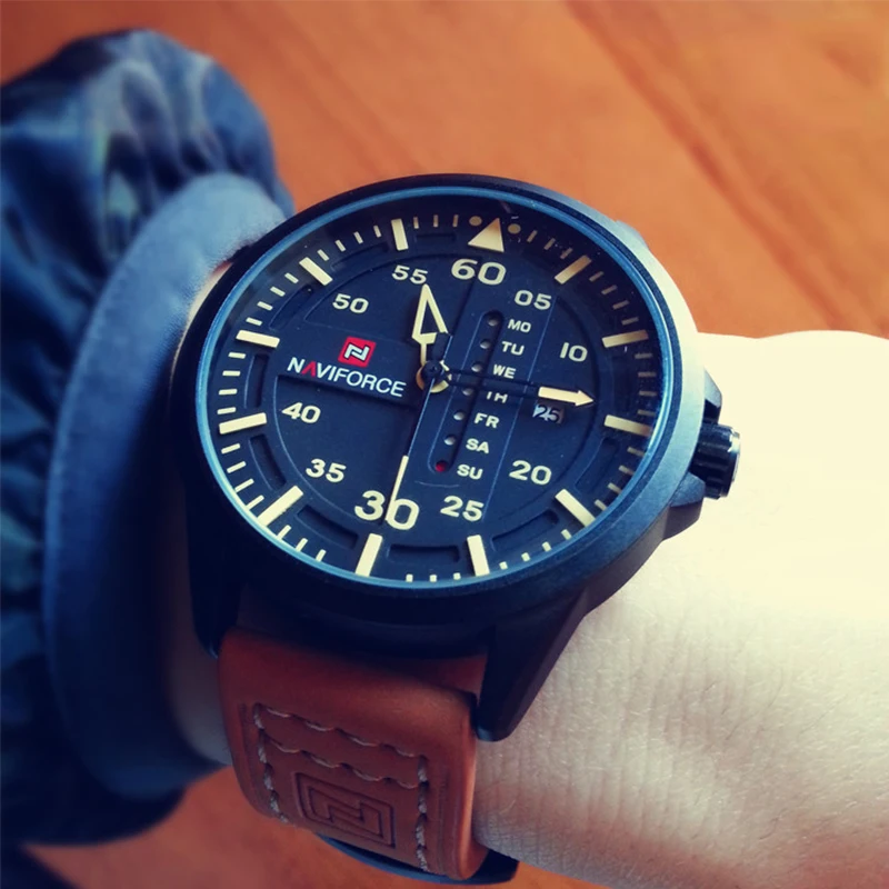 Naviforce бренд Для мужчин Спортивные часы модные Повседневное эксклюзивная