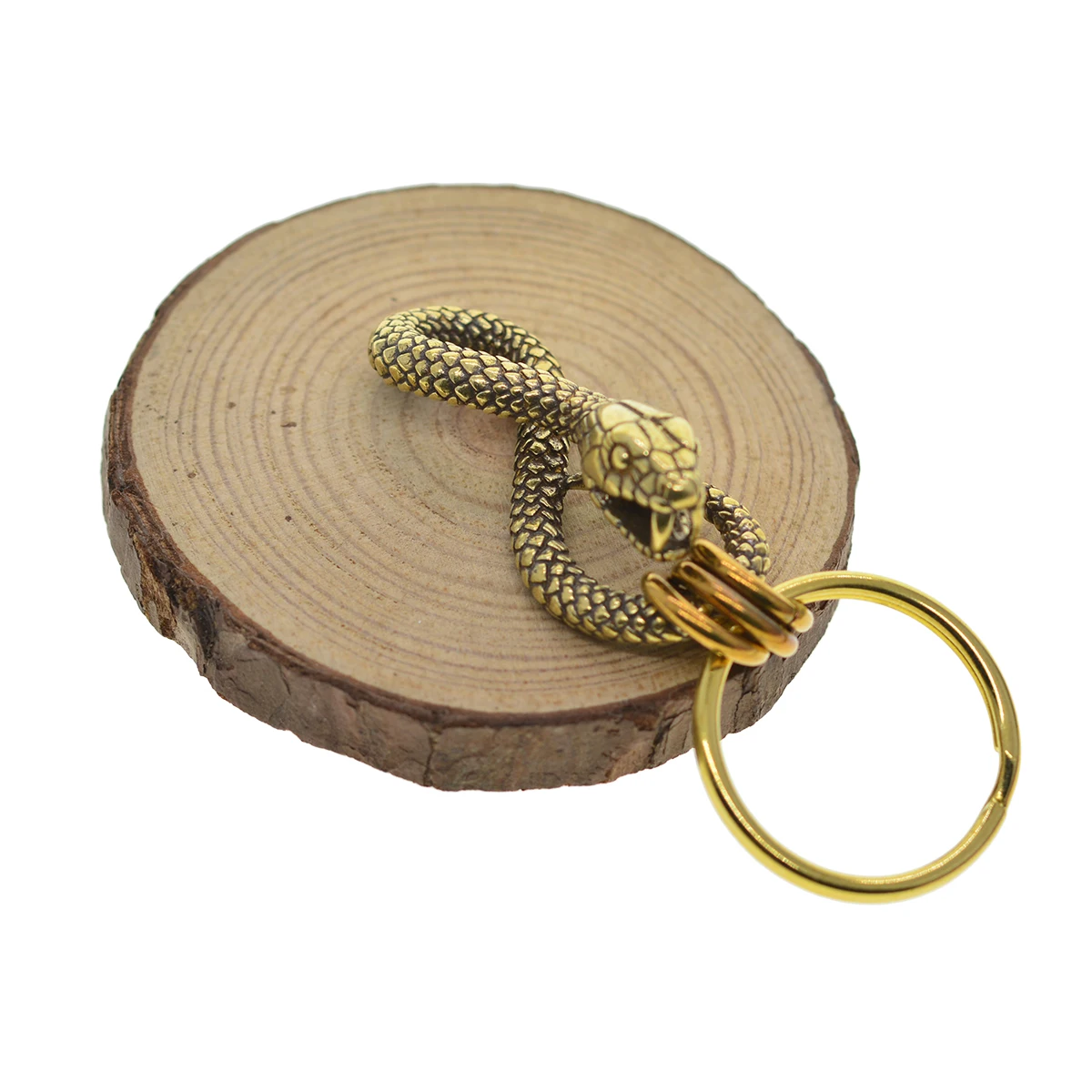 Супертонкие Ретро брелки в стиле панк Хэллоуин из твердой латуни 3D Кобра наджа