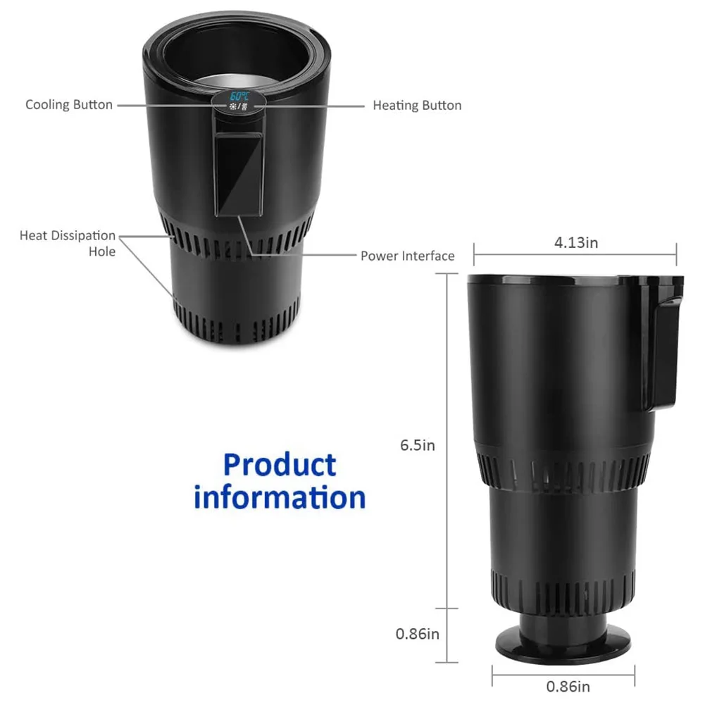 12 В портативная круглая и нагревательная Автомобильная чашка