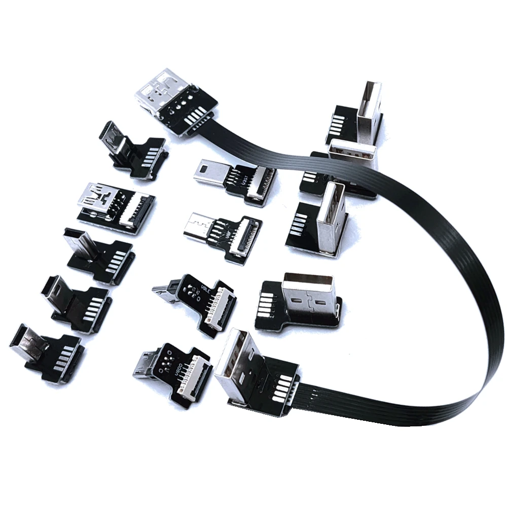 

FPV Monitor Standard Mini USB Super Flache flexible FPC Lade Kabel 90 Grad Micro USB Band Kabel 10CM-50CM