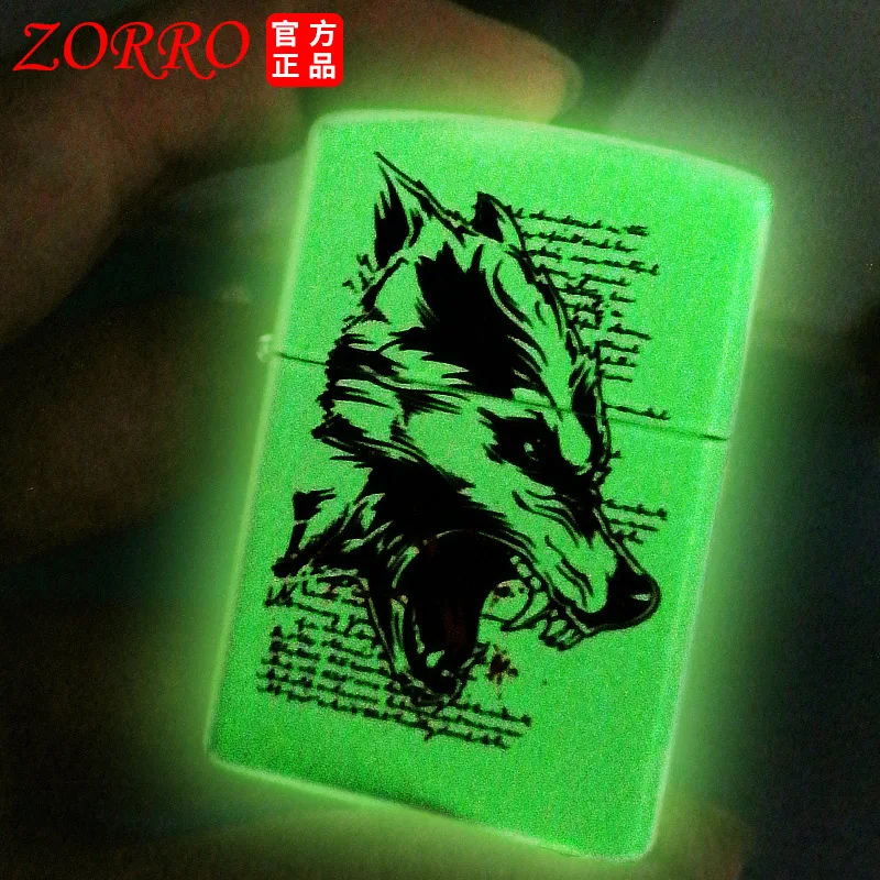 

Новинка, светящаяся стандартная креативная светящаяся Зажигалка Zorro, керосиновая Зажигалка из чистой меди, производители на заказ, оптовая ...