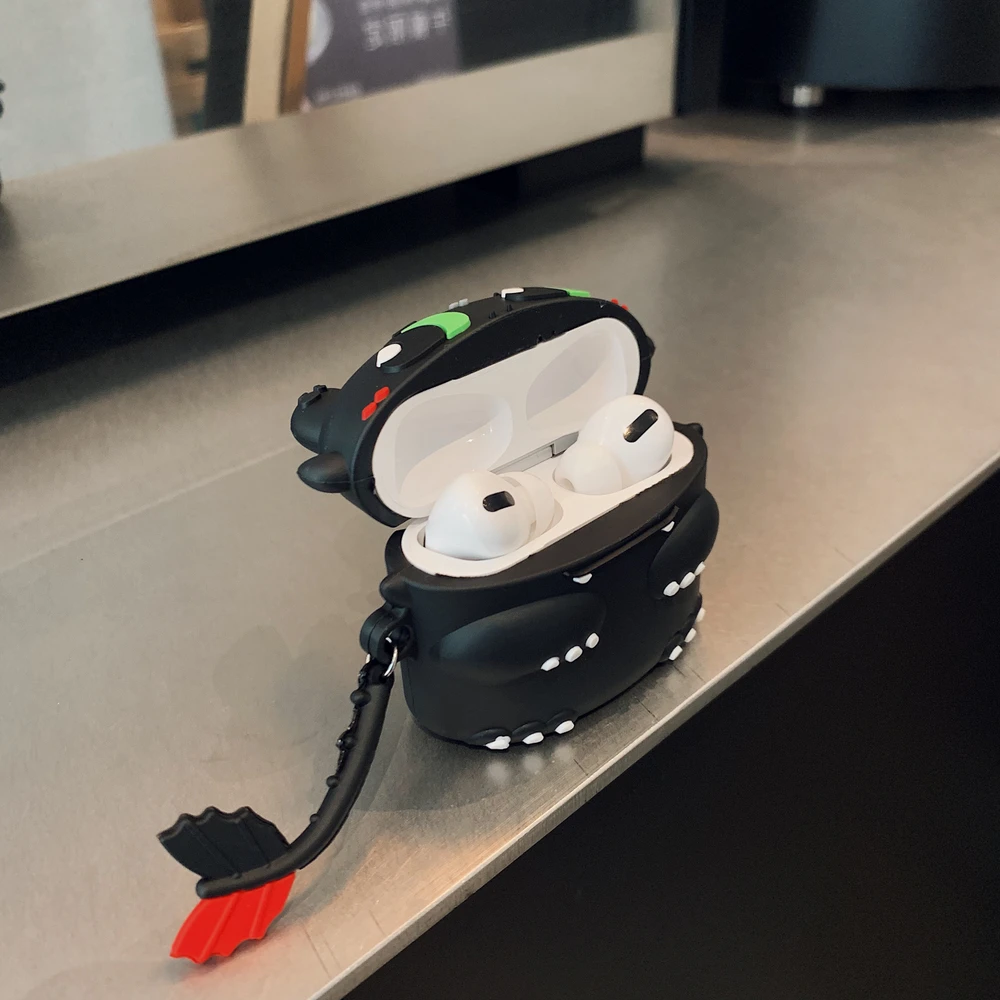 Чехол для наушников AirPods Pro с 3D стереоскопическим рисунком дракона ночной фурии