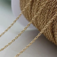 1 meter gold color plated brass twist chains for diy bracelet necklace ankles jewelry making findings accessories material