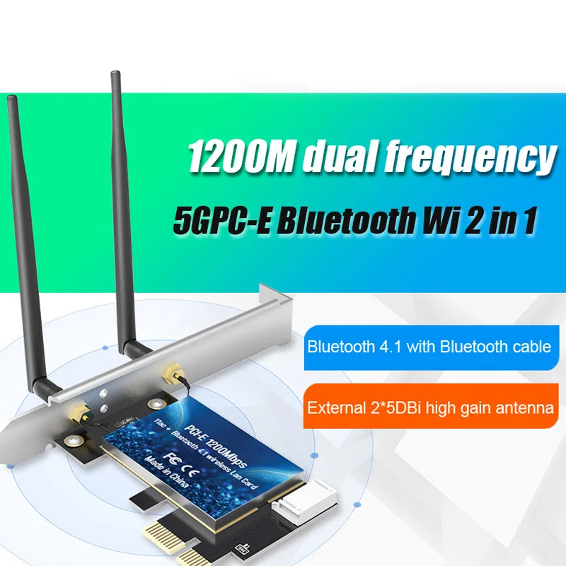 EDUP 1200 Мбит/с PCI-E WiFi беспроводная карта адаптер Bluetooth 4 1 для настольных ПК VH99 |