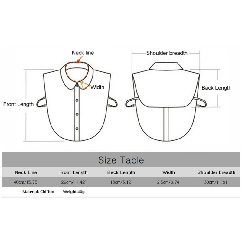 

Women Leopard Detachable False Collar Pointed Lapel Half Blouse Shirt Dickey 649C