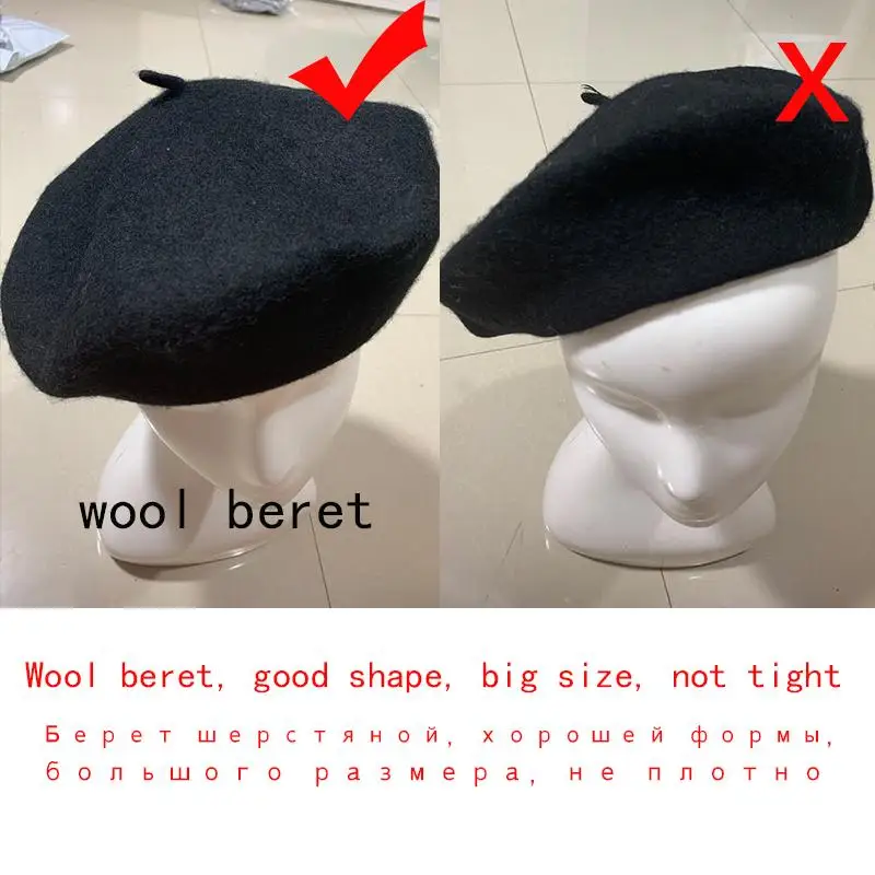 

Autumn Winter Hat 100% Pure Wool Berets French Artist Beret Women Painter hat Vintage Girls Berets Female Warm Walking Cap