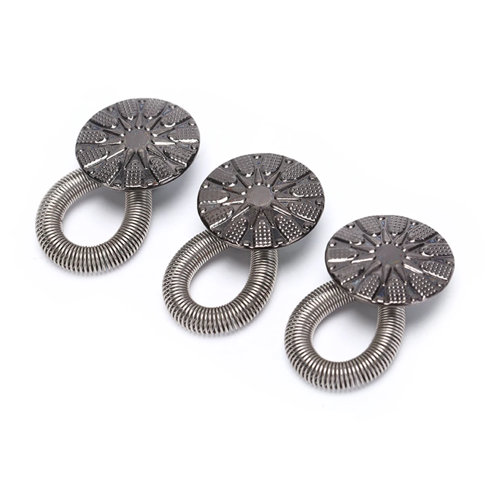 

6pcs/lot Metal Adjustable Waist Extender Pants Stretch Button Instant Fix Metal Elastic Expander New