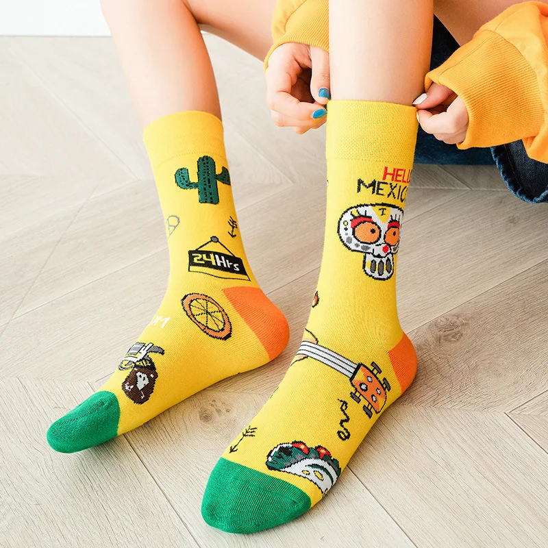 

Cartoon Funny Socks Cotton Carrot Fashion Female Trend Short New Casual Cute Harajuku Women Sock 10Pairs Breathable Sock