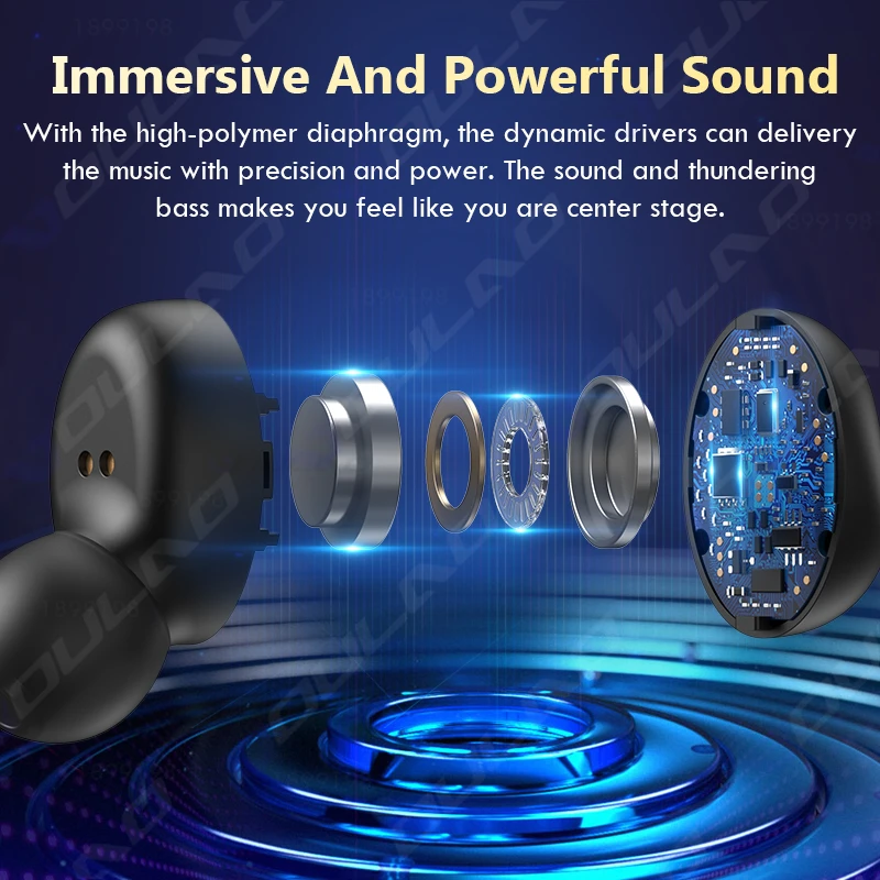 

TWS Bluetooth 5.0 Earphones with Microphone Wireless Headphones 2200mAh Sport Waterproof Headsets Stereo Earbud Noise Cancelling