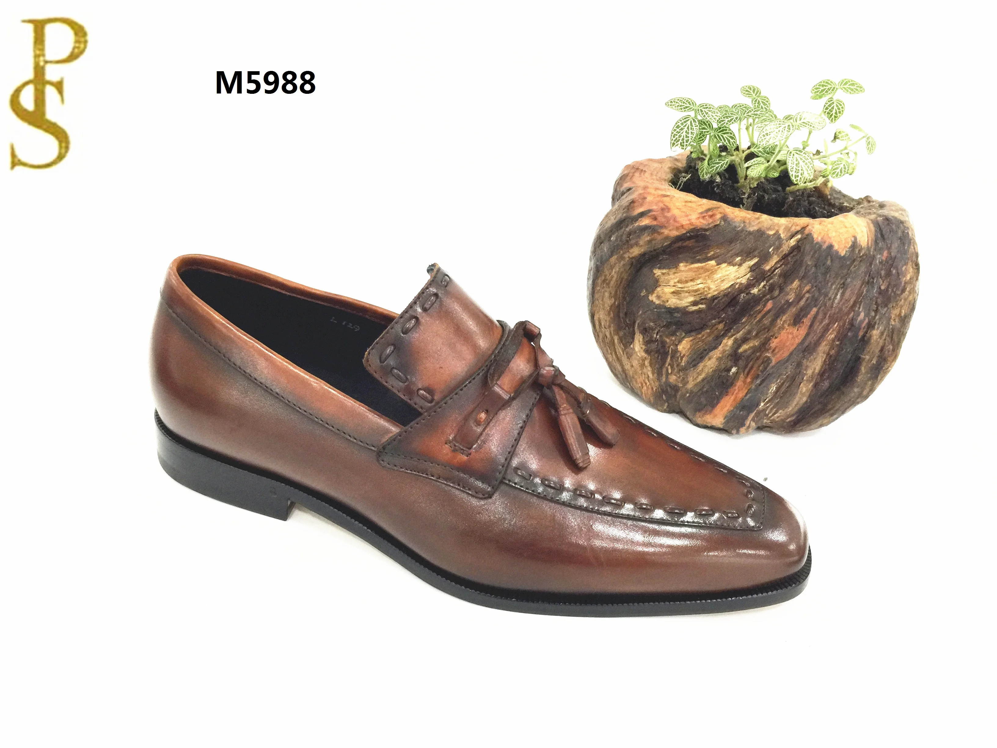 Мужская модельная кожаная обувь ручной работы подошва из натуральной кожи