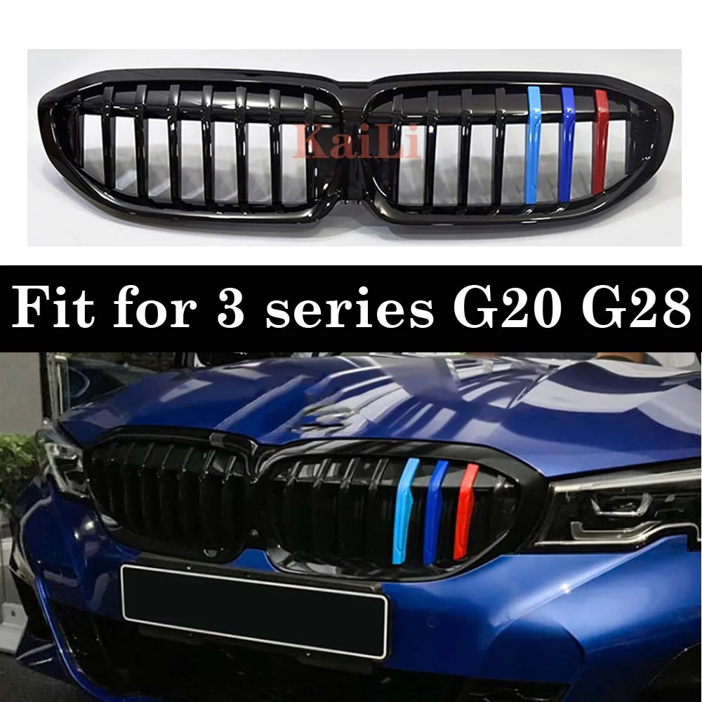 Для BMW New 3 Series G20 G28 седан 2019 на передний решетчатый гриль глянцевый черный M