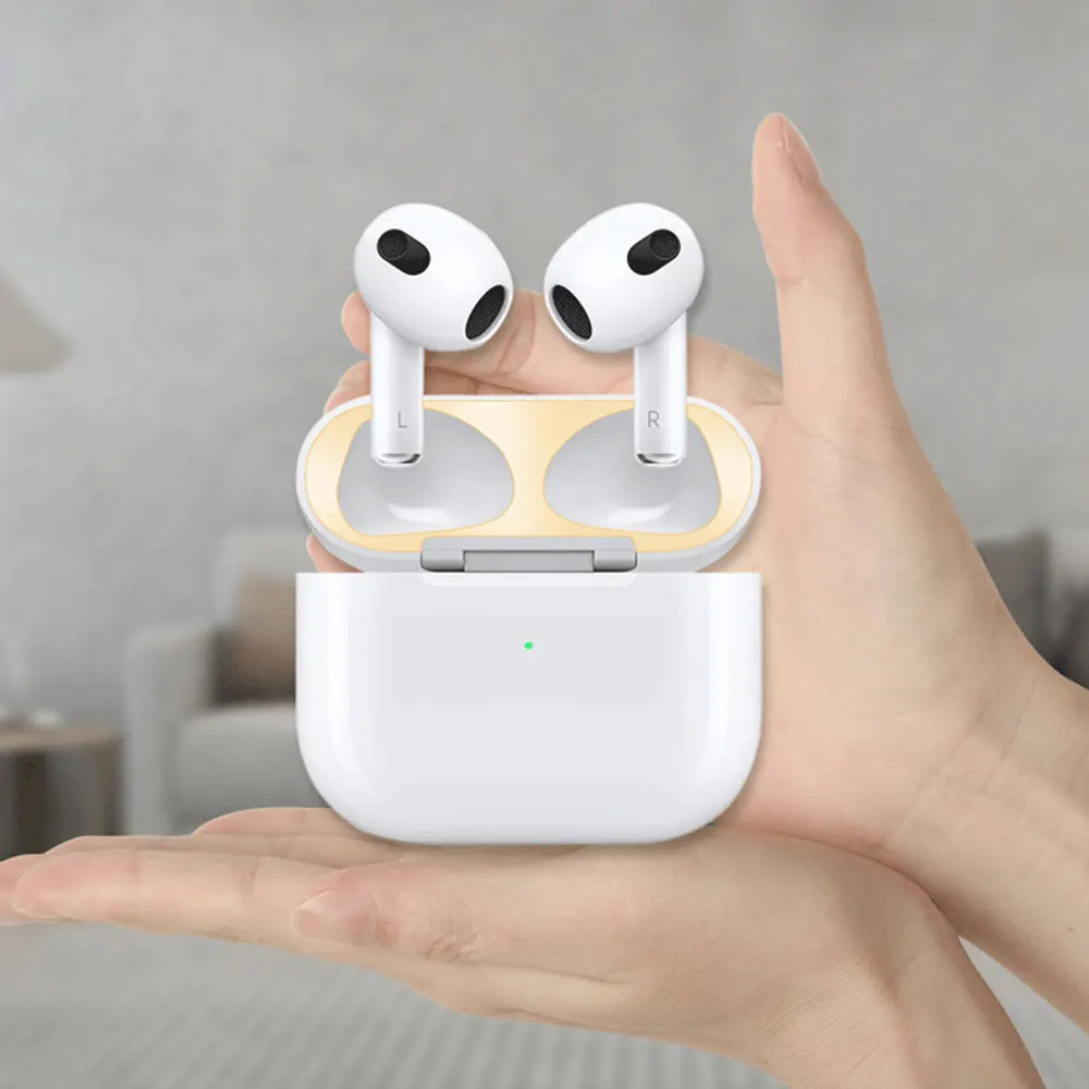 Dust Guard For Apple AirPods 3 Case Box Sticker Metal Dust-proof Inside Protection Earphone Film Airpods Cover Stickers | Электроника