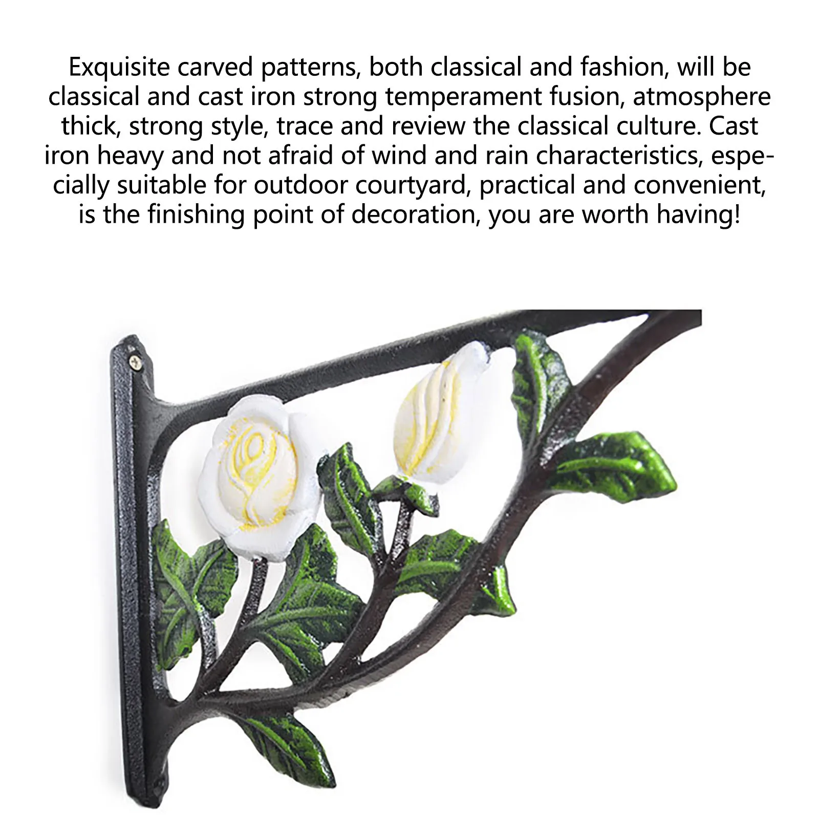 

New Decoration Accessories Hooks Flower Pot Hook Black Iron Garden Tripod Courtyard Wall Hanging Basket Metal Flower Pot Hook
