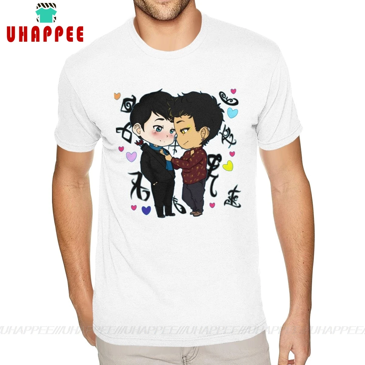 Белые футболки большого размера с коротким рукавом в стиле аниме Alec Lightwood