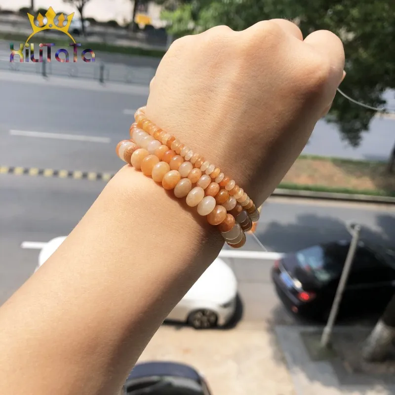 Natural Stone Red Aventurine Jades Beads Rondelle Round Loose Spacer For Jewelry Making Diy Bracelet Accessories 4/6/8mm | Украшения и