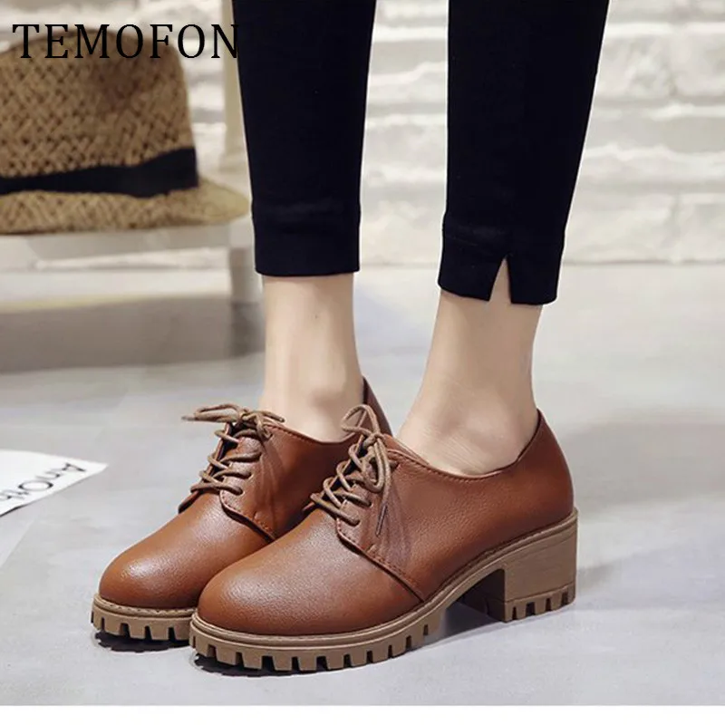 Модные Ботинки martin Женская кожаная повседневная обувь на шнуровке Ботильоны