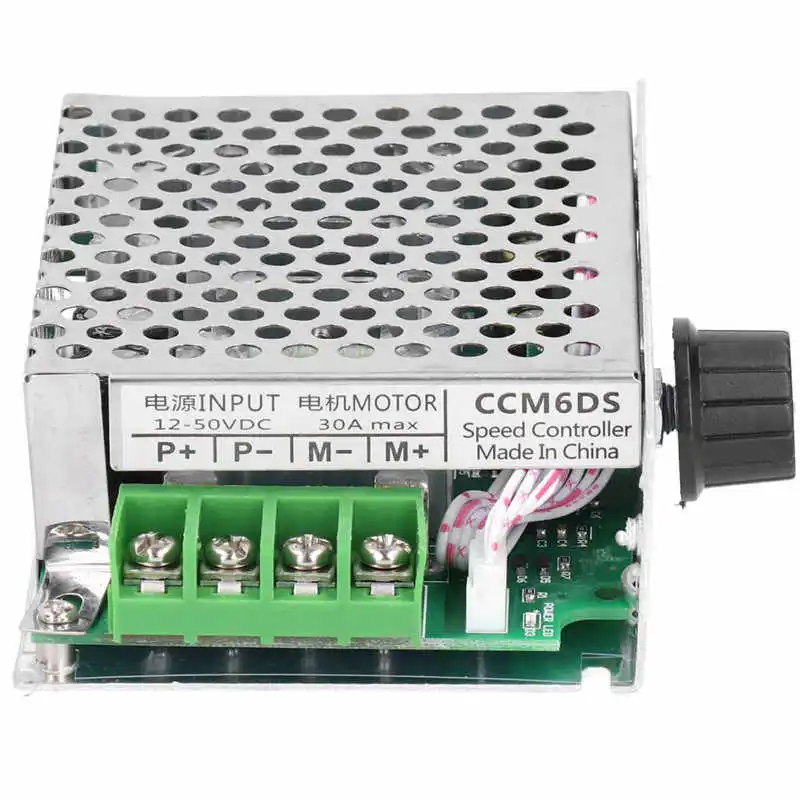 

DC12V-50V контроллер скорости ШИМ металлический корпус 30A регулятор скорости вращения двигателя постоянного тока мотор