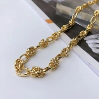 high quality punk chain statement necklace for ladies hip hop twisted thick chain steampunk gothic jewelry neckle
