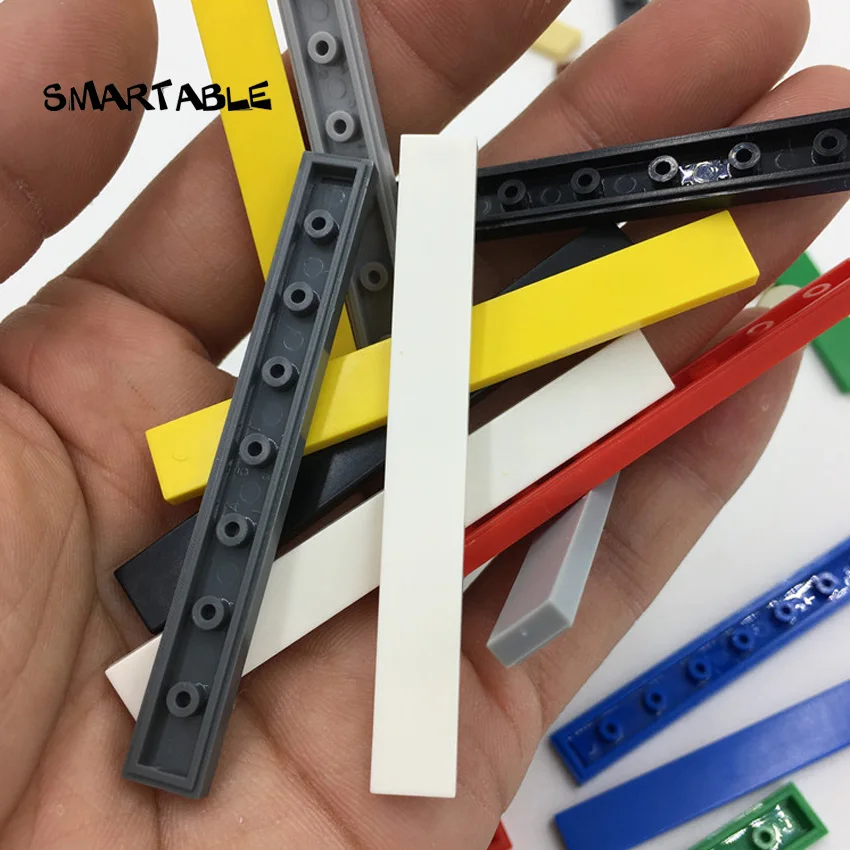 Smartable Tile 1x8 с пазом плоские шпильки строительные блоки детали креативные игрушки