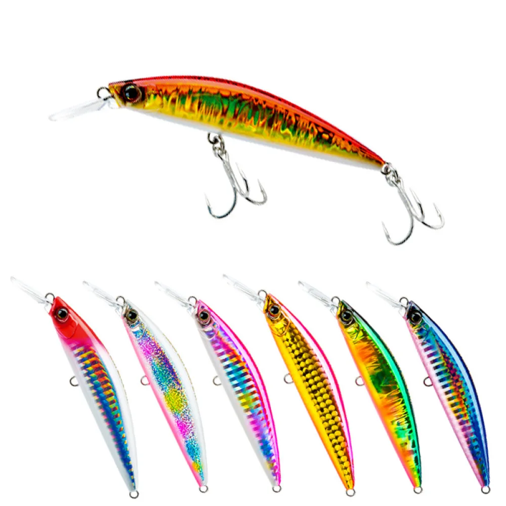 

5pcs Minnow Fishing Lure 9cm 27g Wobblers Bionic Bait Sink Shot Heavy Sinking Sea Fishing for Freshwater Bass Trout Lure Tackle