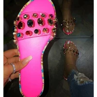 woman bling crystal slippers ladies fashion slides women casual outdoor flats female beach shoes womens footwear plus size 43