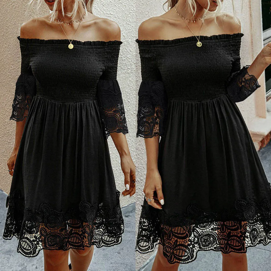 Горячая Распродажа женское платье сексуальное с рюшами и цветком кружевные топы