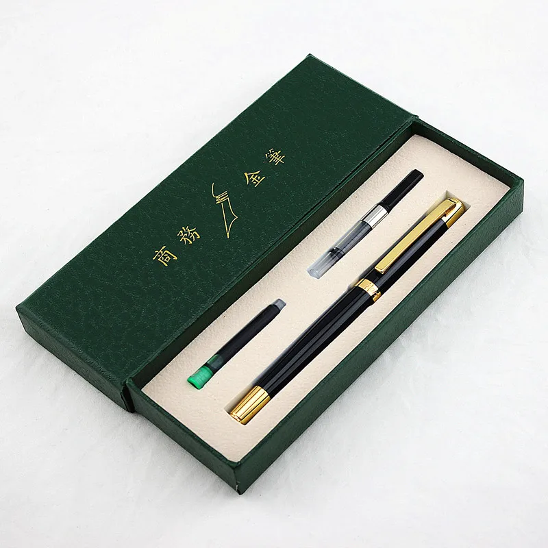 Роскошная классическая черная и перьевая ручка золотого цвета с 0 5 мм перо из